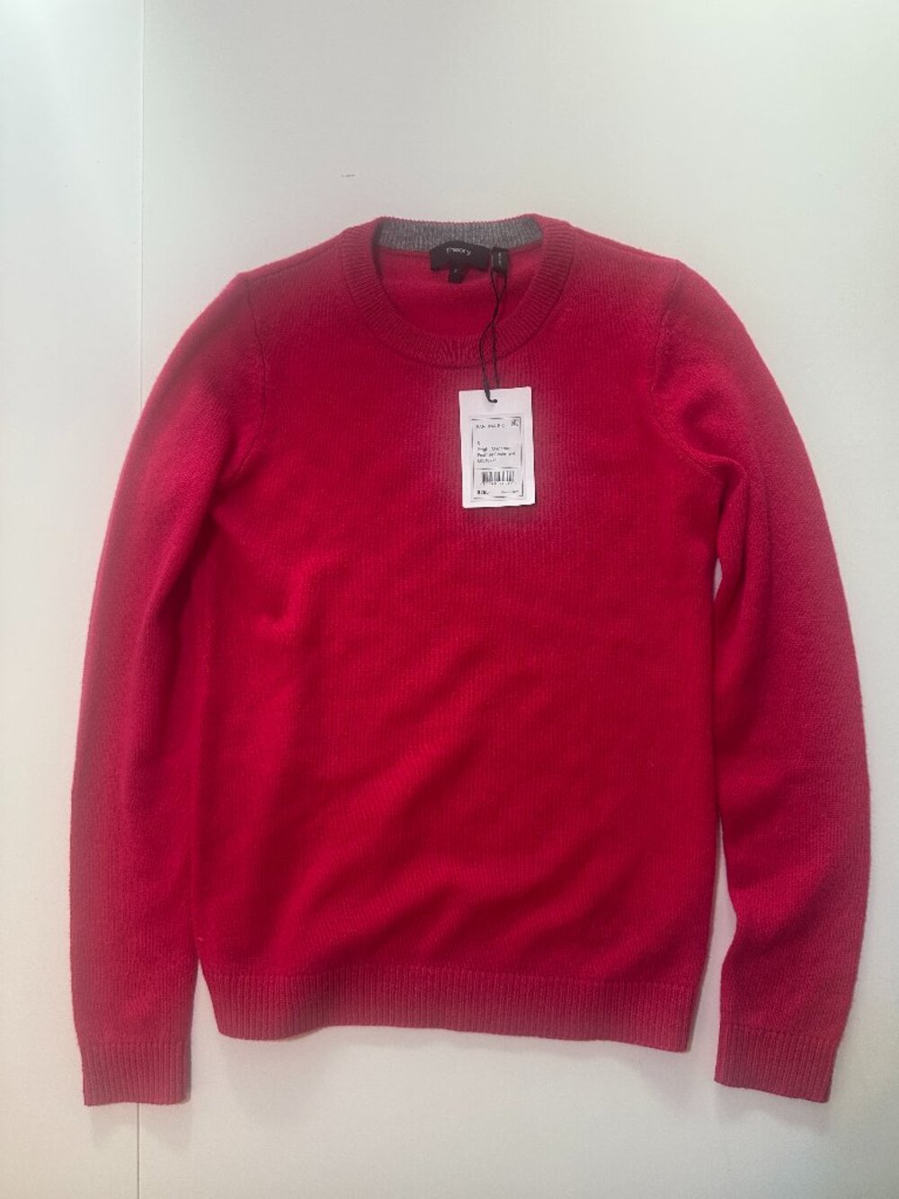 Theory Fantina 100% Feather Cashmere Crewneck Sweater NWT Bright Magenta S